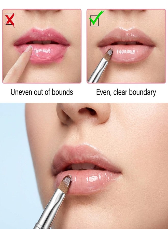 Thrymme 2PCS Retractable Lip Brush, Double-Ended Retractable Lipstick Brush for Lipstick, Gloss and Eyeshadow, with Cap for Clean Storage, Silver - Image 4